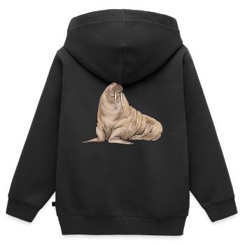 Morse - Sweat Premium à capuche zippé enfant bio - noir - Dos - AI Model Kid Male (0cm)