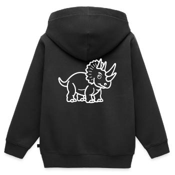 Triceratops - Kinder Premium Organic Zip Hoodie - Schwarz - Hinten - AI Model Kid Male (0cm)