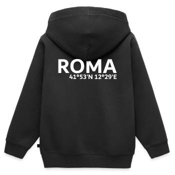 Roma coordinates - Kids Premium Organic Zip-up Hoodie - black - Back - AI Model Kid Male (0cm)