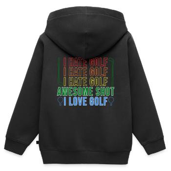 Golf Golfers Golfers - Kids Premium Organic Zip-up Hoodie - black - Back - AI Model Kid Male (0cm)