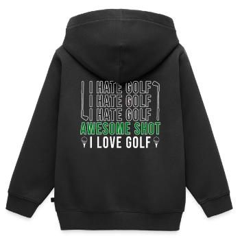 Golf Golfers Golfers - Kids Premium Organic Zip-up Hoodie - black - Back - AI Model Kid Male (0cm)