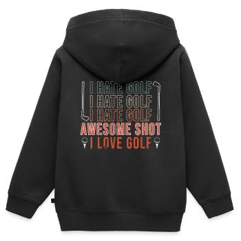 Golf Golfers Golfers - Kids Premium Organic Zip-up Hoodie - black - Back - AI Model Kid Male (0cm)
