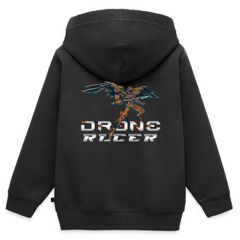 Drone Drones Drone Flight Drone Pilot - Sweat Premium à capuche zippé enfant bio - noir - Dos - AI Model Kid Male (0cm)