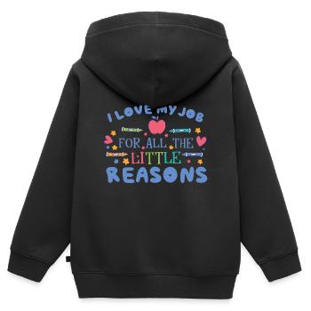 Unterrichten Kindertagesstätte Montessori - Kinder Premium Organic Zip Hoodie - Schwarz - Hinten - AI Model Kid Male (0cm)