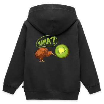 Kiwi rencontre un cadeau kiwi pour un - Sweat Premium à capuche zippé enfant bio - noir - Dos - AI Model Kid Male (0cm)
