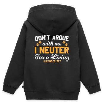 Tierarzt Spruch Lustig - Kinder Premium Organic Zip Hoodie - Schwarz - Hinten - AI Model Kid Male (0cm)