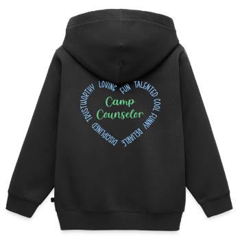 Zeltlager Leiter Sommercamp - Kinder Premium Organic Zip Hoodie - Schwarz - Hinten - AI Model Kid Male (0cm)