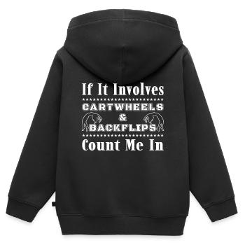 Gymnastik Turnen Turner - Kinder Premium Organic Zip Hoodie - Schwarz - Hinten - AI Model Kid Male (0cm)