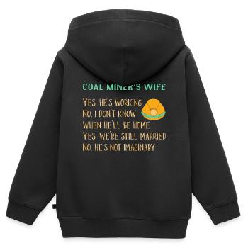 Mineurs de mines - Sweat Premium à capuche zippé enfant bio - noir - Dos - AI Model Kid Male (0cm)