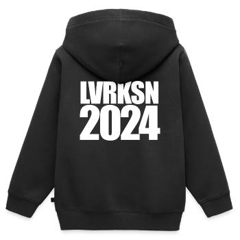 LVRKSN - Leverkusen - Deutscher Meister 2024 - Kinder Premium Organic Zip Hoodie - Schwarz - Hinten - AI Model Kid Male (0cm)
