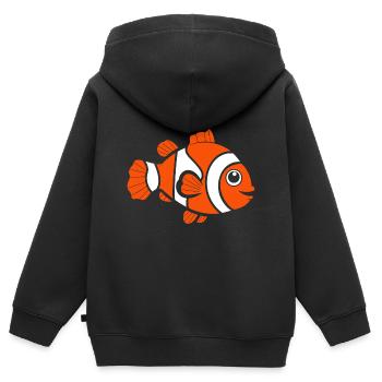 Clownfisch - Kinder Premium Organic Zip Hoodie - Schwarz - Hinten - AI Model Kid Male (0cm)