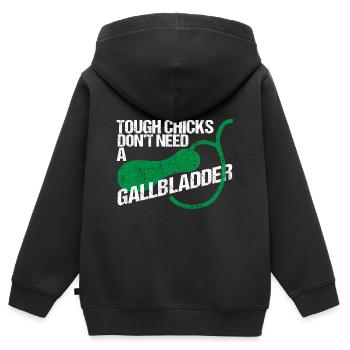 OP Vésicule biliaire - Sweat Premium à capuche zippé enfant bio - noir - Dos - AI Model Kid Male (0cm)