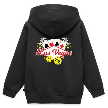 Las Vegas Würfeln Palmen - Kinder Premium Organic Zip Hoodie - Schwarz - Hinten - AI Model Kid Male (0cm)