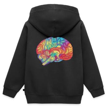 Brain - Kids Premium Organic Zip-up Hoodie - black - Back - AI Model Kid Male (0cm)
