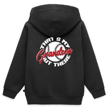 Softball - Sweat Premium à capuche zippé enfant bio - noir - Dos - AI Model Kid Male (0cm)