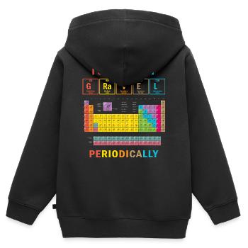 I Ride my Gravel Bike Periodically Periodic Table - Kids Premium Organic Zip-up Hoodie - black - Back - AI Model Kid Male (0cm)