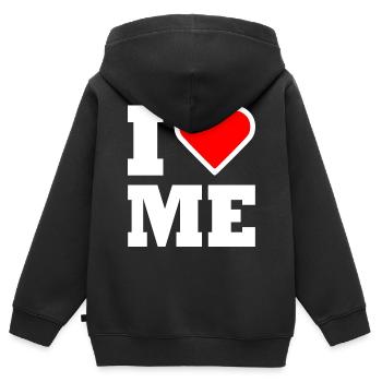 I love me - Kinder Premium Organic Zip Hoodie - Schwarz - Hinten - AI Model Kid Male (0cm)