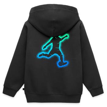 Fußball Kinder Fußballer Herren Jungen Fussball - Kinder Premium Organic Zip Hoodie - Schwarz - Hinten - AI Model Kid Male (0cm)