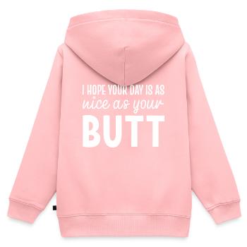 as Nice Funny and Zogen Gift - Kids Premium Organic Zip-up Hoodie - rose - Back - AI Model Kid Female (0cm)