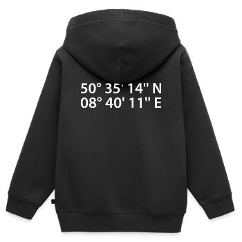 Gießen Koordinaten - Kinder Premium Organic Zip Hoodie - Schwarz - Hinten - AI Model Kid Male (0cm)