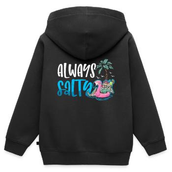 Always Salty black - Kinder Premium Organic Zip Hoodie - Schwarz - Hinten - AI Model Kid Male (0cm)