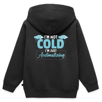 Météorologue | Météorologue | Météo britannique - Sweat Premium à capuche zippé enfant bio - noir - Dos - AI Model Kid Male (0cm)