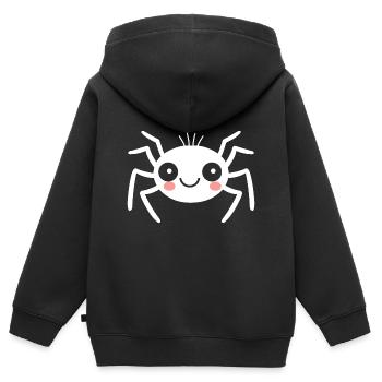 Spinne - Kinder Premium Organic Zip Hoodie - Schwarz - Hinten - AI Model Kid Male (0cm)