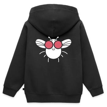 Fliegen - Kinder Premium Organic Zip Hoodie - Schwarz - Hinten - AI Model Kid Male (0cm)
