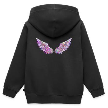 Engelsflügel Colour - Kinder Premium Organic Zip Hoodie - Schwarz - Hinten - AI Model Kid Male (0cm)