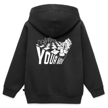Schachmatt Schachfigur Schach - Kinder Premium Organic Zip Hoodie - Schwarz - Hinten - AI Model Kid Male (0cm)