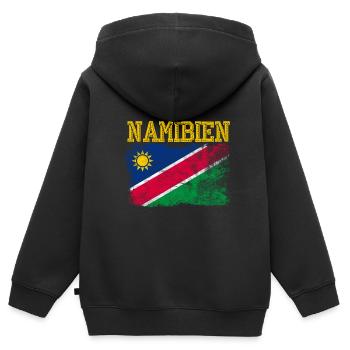 Namibia - Kinder Premium Organic Zip Hoodie - Schwarz - Hinten - AI Model Kid Male (0cm)