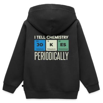 Je raconte des blagues de chimie - Sweat Premium à capuche zippé enfant bio - noir - Dos - AI Model Kid Male (0cm)