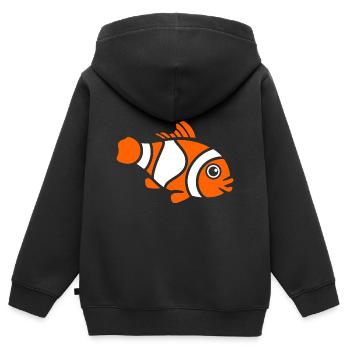 Clownfisch - Kinder Premium Organic Zip Hoodie - Schwarz - Hinten - AI Model Kid Male (0cm)