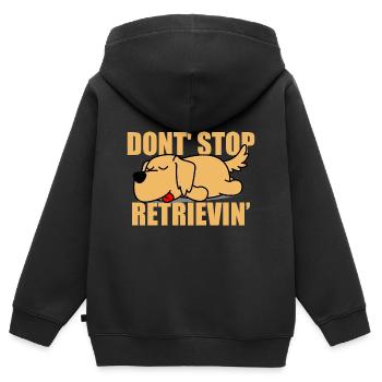 Golden Retriever - Sweat Premium à capuche zippé enfant bio - noir - Dos - AI Model Kid Male (0cm)