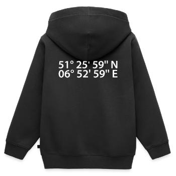Mülheim an der Ruhr Koordinaten - Kinder Premium Organic Zip Hoodie - Schwarz - Hinten - AI Model Kid Male (0cm)