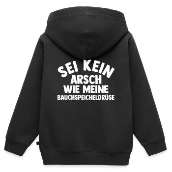 Diabetes Diabetiker - Kinder Premium Organic Zip Hoodie - Schwarz - Hinten - AI Model Kid Male (0cm)