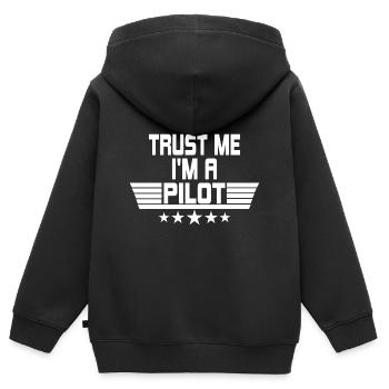 Drone Drones Drone Flight Drone Pilot - Sweat Premium à capuche zippé enfant bio - noir - Dos - AI Model Kid Male (0cm)