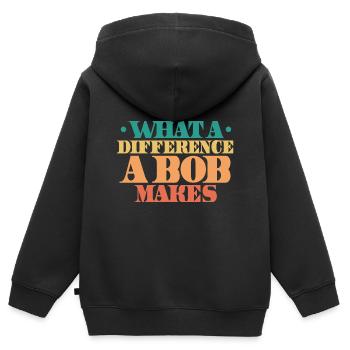 Quelle différence un Bob fait - Sweat Premium à capuche zippé enfant bio - noir - Dos - AI Model Kid Male (0cm)