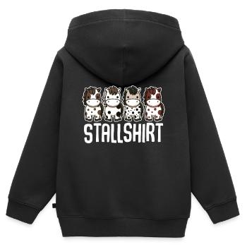 Pferde Stall Geschenk Gbeurtstag Reiten - Kinder Premium Organic Zip Hoodie - Schwarz - Hinten - AI Model Kid Male (0cm)