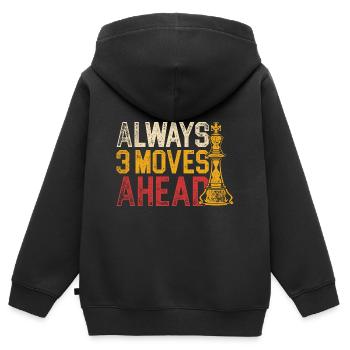 Schachspieler Schachmatt Schach - Kinder Premium Organic Zip Hoodie - Schwarz - Hinten - AI Model Kid Male (0cm)