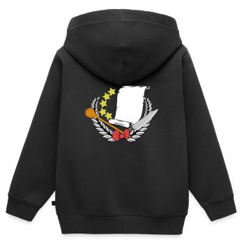 -starred chef -starred chef Restaurant menu - Kids Premium Organic Zip-up Hoodie - black - Back - AI Model Kid Male (0cm)