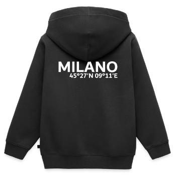 Milano Koordinaten - Kinder Premium Organic Zip Hoodie - Schwarz - Hinten - AI Model Kid Male (0cm)