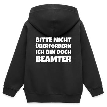 Beamter Beamtentum - Kinder Premium Organic Zip Hoodie - Schwarz - Hinten - AI Model Kid Male (0cm)