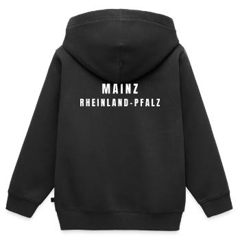 Mainz Rheinland-Pfalz - Kinder Premium Organic Zip Hoodie - Schwarz - Hinten - AI Model Kid Male (0cm)