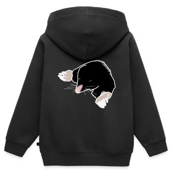 Taupe - Sweat Premium à capuche zippé enfant bio - noir - Dos - AI Model Kid Male (0cm)