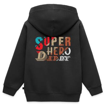 Supper Hero Dad - Kids Premium Organic Zip-up Hoodie - black - Back - AI Model Kid Male (0cm)