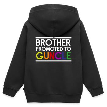 Schwuler Onkel Guncle Bruder zum Onkel befördert Neuheit - Kinder Premium Organic Zip Hoodie - Schwarz - Hinten - AI Model Kid Male (0cm)