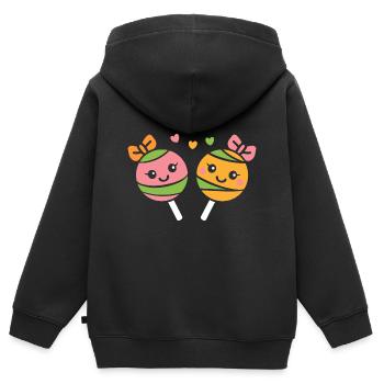 candy - Kids Premium Organic Zip-up Hoodie - black - Back - AI Model Kid Male (0cm)