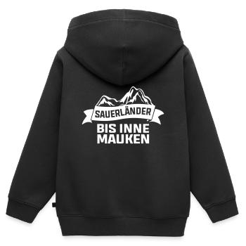 Sauerländer bis inne Mauken Sauerland - Kinder Premium Organic Zip Hoodie - Schwarz - Hinten - AI Model Kid Male (0cm)