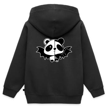 Nu Gothic Stil Panda Okkulte Hexerei Satanismus - Kinder Premium Organic Zip Hoodie - Schwarz - Hinten - AI Model Kid Male (0cm)